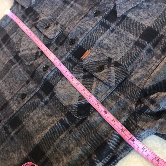 Chaps Men's Long Sleeve Lakeland Stretch Flannel Knit Fleece Shirt Regular Fit M - Picture 9 of 14